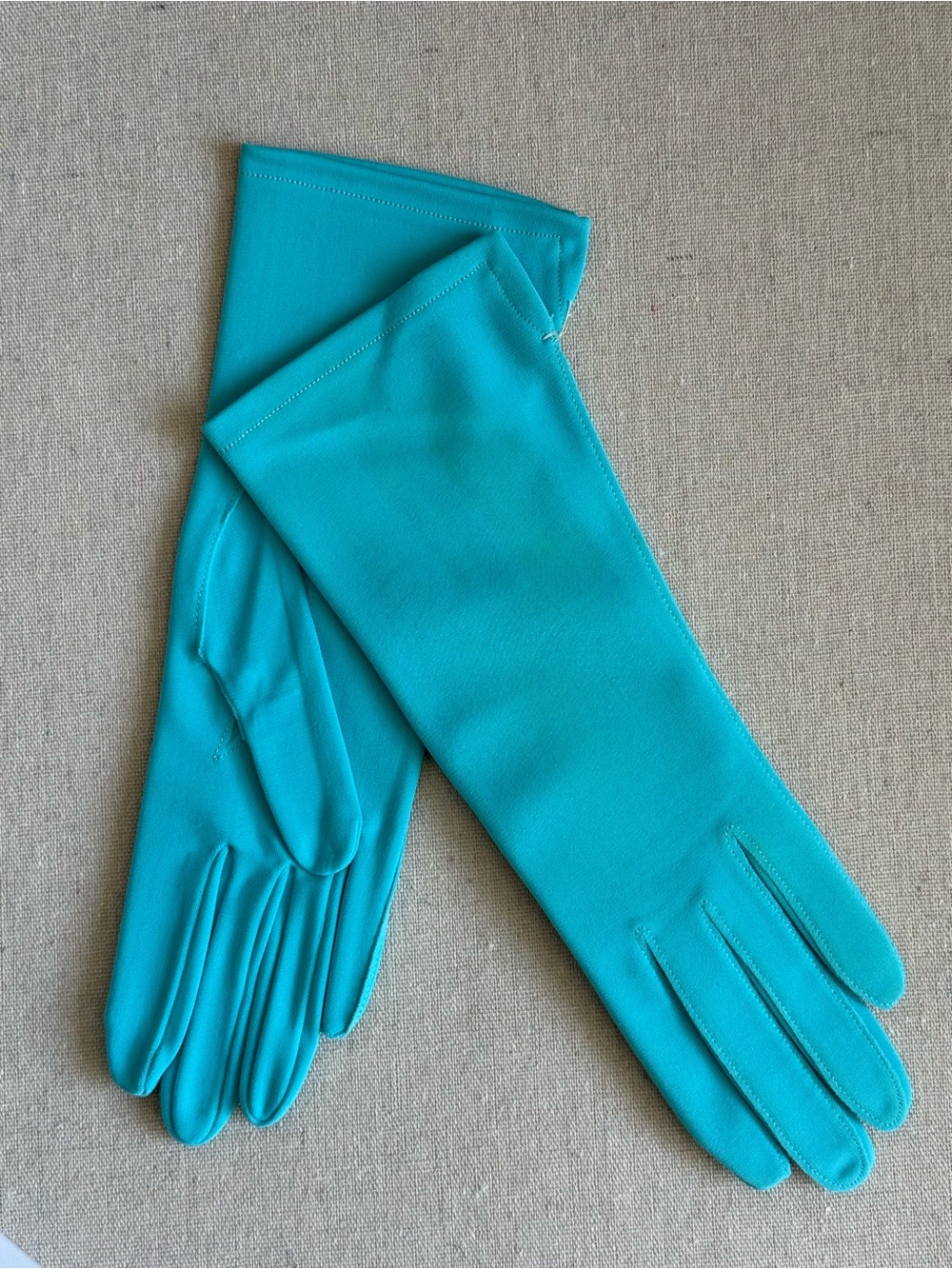 Vtg Van Raalte BRIGHT AQUA  Nylon Dress Gloves NOS Fits All